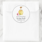 Einfaches Echinacea-Infusionshonig-Label Runder Aufkleber (Tasche)