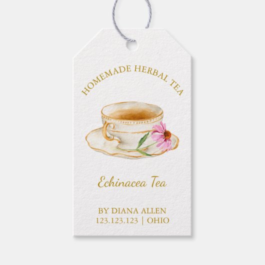 Einfaches Echinacea-Tee-Hängeschild Geschenkanhänger (Vorderseite)