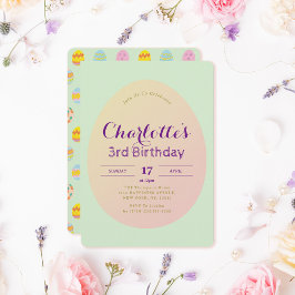 Einfaches Ei Muster Weichgrüner Kindergeburtstag Einladung