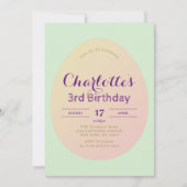 Einfaches Ei Muster Weichgrüner Kindergeburtstag Einladung (Vorderseite)