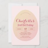 Einfaches Ei-Muster Weichrosa Kindergeburtstag Einladung (Vorderseite)