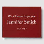 Einfaches, einfaches Beileid Guestbook Gästebuch (Vorderseite)