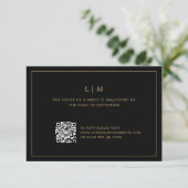 Einfaches Einfaches Einfaches QR-Hochzeitsstipendi RSVP Karte (Stehend Vorderseite)
