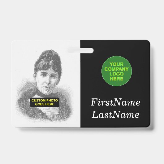 Einfaches, einfaches Portrait-Abzeichen für Mitarb Ausweis (Front)