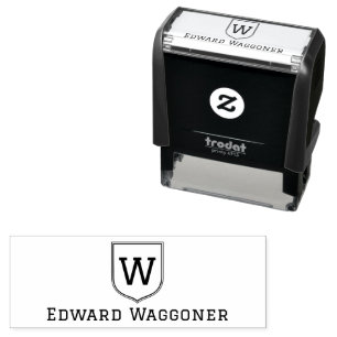 Einfaches einzelnes Anfangsmonogramm im Wappen mit Permastempel