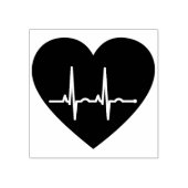 Einfaches EKG Herz-Monitor Gummistempel (Prägung)