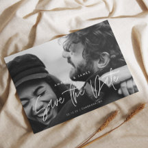 Einfaches Elegance Budget Script-Foto Save the Dat