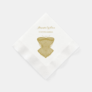 Einfaches Elegance Gold Corset Lingerie Brautparty Serviette