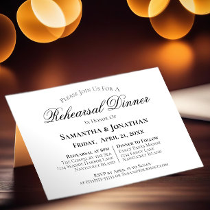Einfaches Elegance Hochzeit-Probe-Dinner Einladung