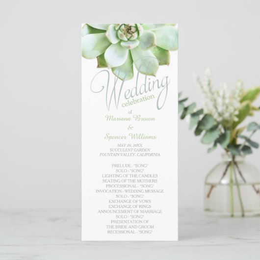 Einfaches Elegance-Hochzeitsprogramm Programm (Stehend Vorderseite)