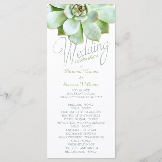 Einfaches Elegance-Hochzeitsprogramm Programm (Vorderseite)