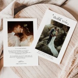 Einfaches Elegance Wedding Foto Dankeskarte