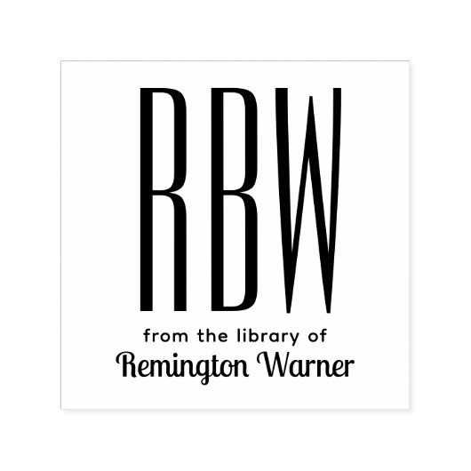 Einfaches Elegant 3 Anfangsbuchstaben Monogram #8D Permastempel (Design)