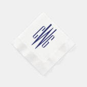 Einfaches Elegant 3 Initial Letter Monogram #4 Bla Serviette (Ecke)