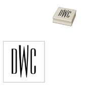 Einfaches Elegant 3 Initial Letter Monogram #8 Emb Gummistempel (Stempel)
