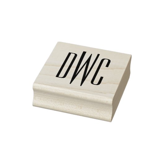 Einfaches Elegant 3 Initial Letter Monogram #8 Emb Gummistempel (Stempel)