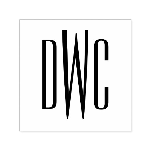 Einfaches Elegant 3 Initial Letter Monogram #8 Emb Permastempel (Design)