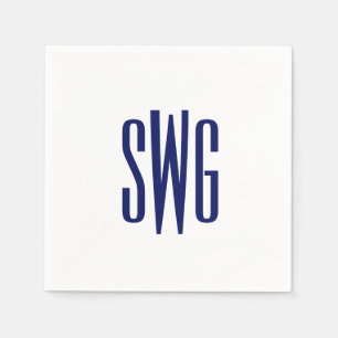 Einfaches Elegant 3 Initial Letter Monogram #8BSt3 Serviette