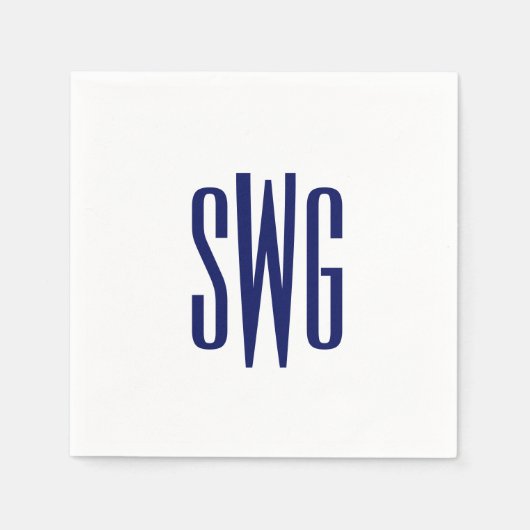 Einfaches Elegant 3 Initial Letter Monogram #8BSt3 Serviette (Vorderseite)