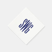 Einfaches Elegant 3 Initial Letter Monogram #8BSt3 Serviette (Ecke)