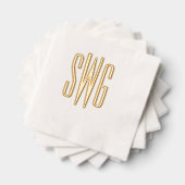 Einfaches Elegant 3 Initial Letter Monogram #8BSt3 Servietten Mit Folie (Insitu (Gestapelt))
