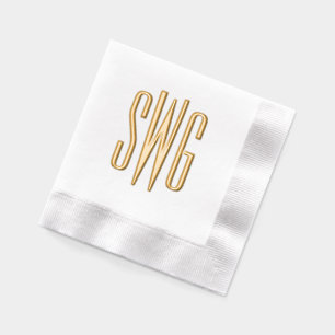 Einfaches Elegant 3 Initial Letter Monogram #8BSt3 Servietten Mit Folie