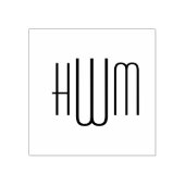 Einfaches Elegant 3 Initial Letter Monogram #9HV Gummistempel (Prägung)