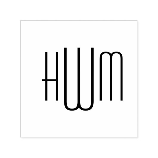 Einfaches Elegant 3 Initial Letter Monogram #9HV Permastempel (Design)