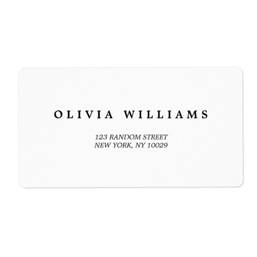 Einfaches Elegant | Classic Wedding Address Label (Vorne)