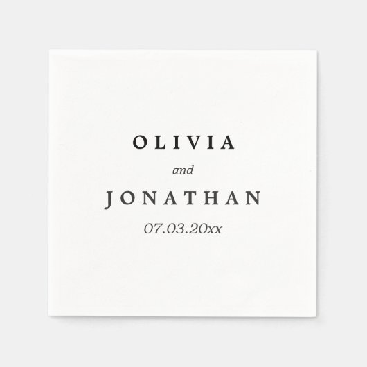 Einfaches Elegant | Classic Wedding Napkins Serviette (Vorderseite)