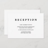 Einfaches Elegant | Classic Wedding Reception Card Einladung (Vorne/Hinten)
