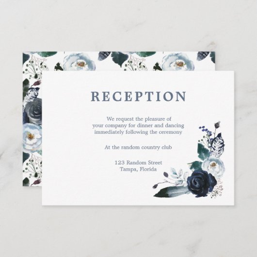 Einfaches Elegant | Classic Wedding Reception Card Einladung (Vorne/Hinten)