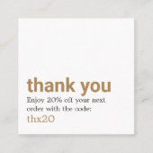 Einfaches Elegant Dankeschön Kartencoupon Rabattkarte (Vorderseite)