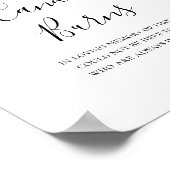 Einfaches Elegant dieses Candle Burns Wedding Sign Poster (Ecke)