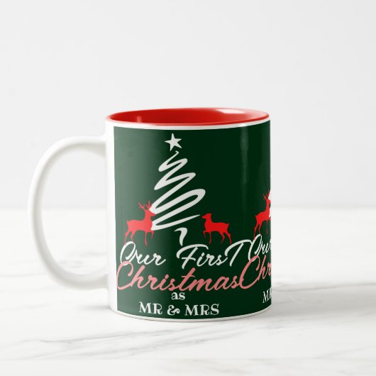 Einfaches Elegant | Erste Weihnachten als Herr und Zweifarbige Tasse (Links)