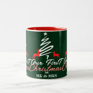 Einfaches Elegant Erste Weihnachten als Herr und Zweifarbige Tasse