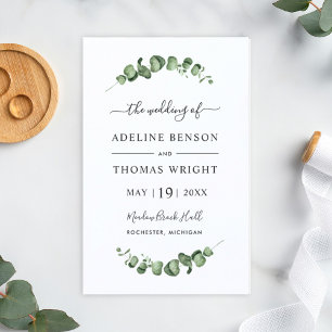 Einfaches Elegant Eukalyptus Greenerity Wedding Pr