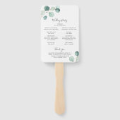 Einfaches Elegant Grüne Eukalyptus Wedding Program Fächer (Rückseite)