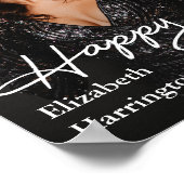 Einfaches Elegant Happy Birthday Foto Poster (Ecke)