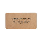 Einfaches Elegant Kraft Paper Business Adressaufkleber (Vorne)