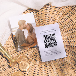 Einfaches Elegant-Minimal-Foto QR-Code-Hochzeit RS Begleitkarte