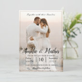 Einfaches Elegant mit Foto Hochzeit Einladungen (Stehend Vorderseite)