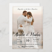 Einfaches Elegant mit Foto Hochzeit Einladungen (Vorne/Hinten)