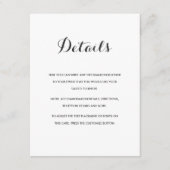 Einfaches Elegant | Modern Wedding Details Card Begleitkarte (Vorderseite)