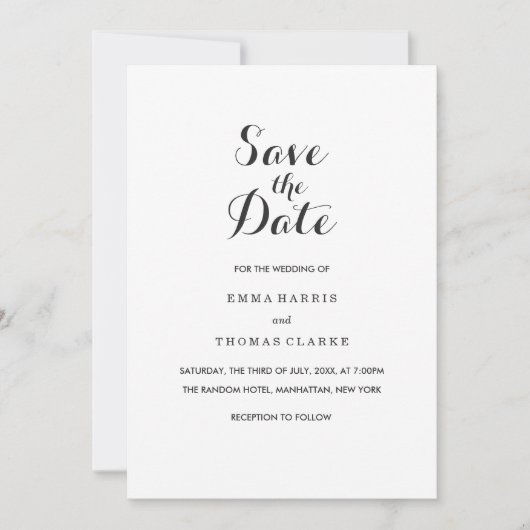 Einfaches Elegant | Moderne Hochzeit Sichern Sie d Save The Date (Vorderseite)