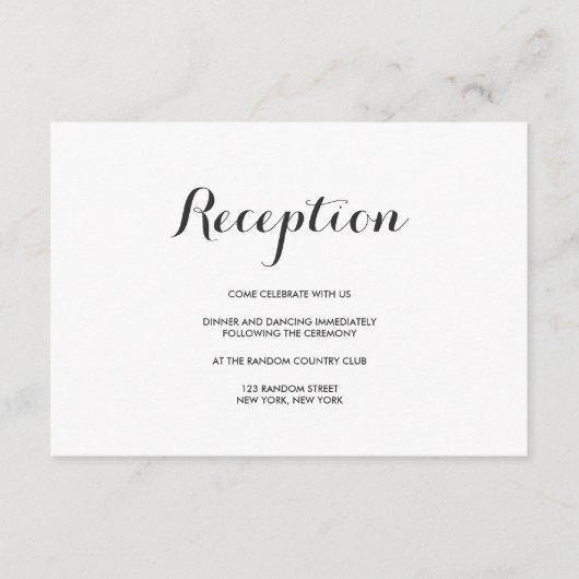 Einfaches Elegant | Moderne Hochzeitskarte für Tis Begleitkarte (Vorderseite)