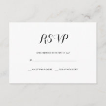 Einfaches Elegant | Moderne RSVP-Karte für Hochzei