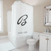 Einfaches Elegant, Name des Monogramms  Duschvorhang (Beispiel)