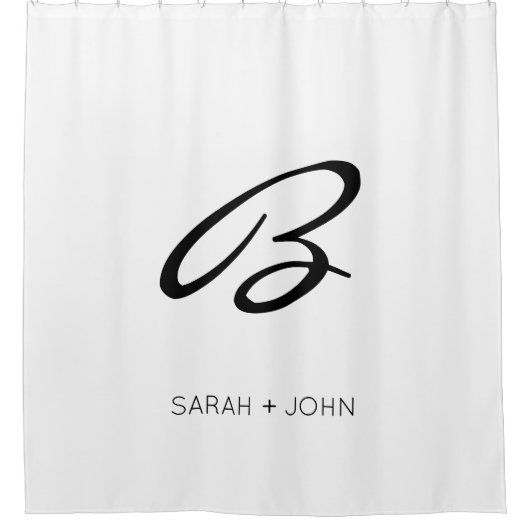 Einfaches Elegant, Name des Monogramms  Duschvorhang (Vorderseite)