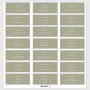 Einfaches Elegant   Olive Green Guest Address Labe Aufkleber